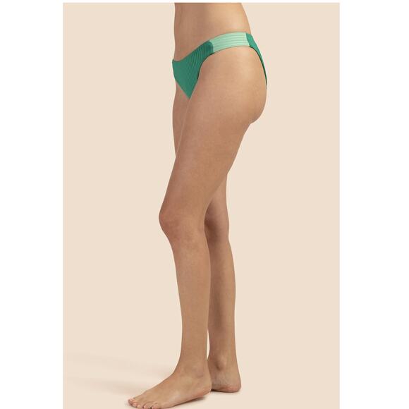 Trina Turk OLYMPIA RIB TAB SIDE FRENCH CUT BOTTOM  Viridis Green Size 4 XS/S - Picture 4 of 9